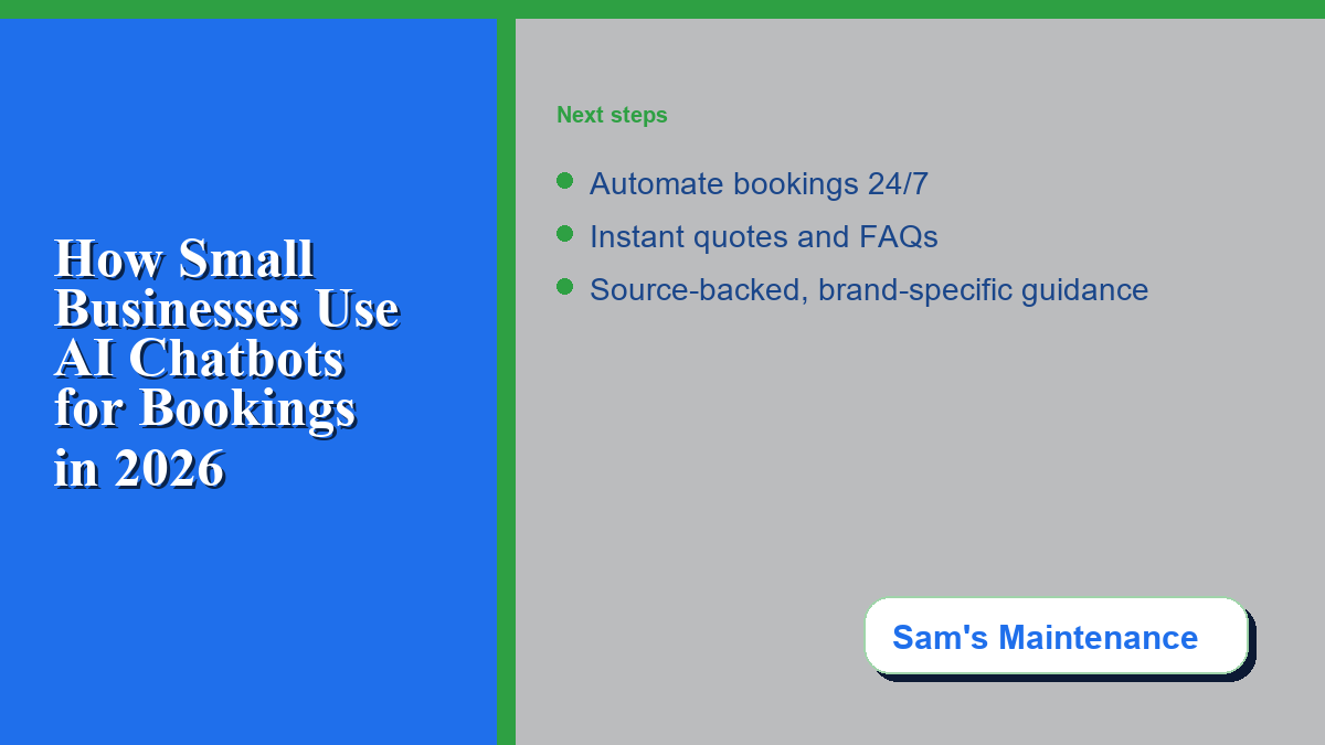 Instant quotes and FAQ automation for maintenance businesses.