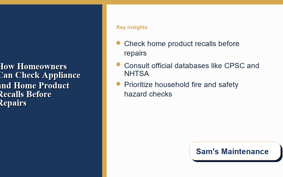 How Homeowners Can Check Appliance and Home Product Recalls Before Repairs