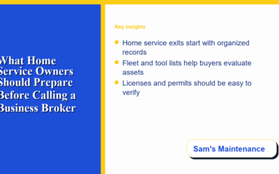 What Home Service Owners Should Prepare Before Calling a Business Broker